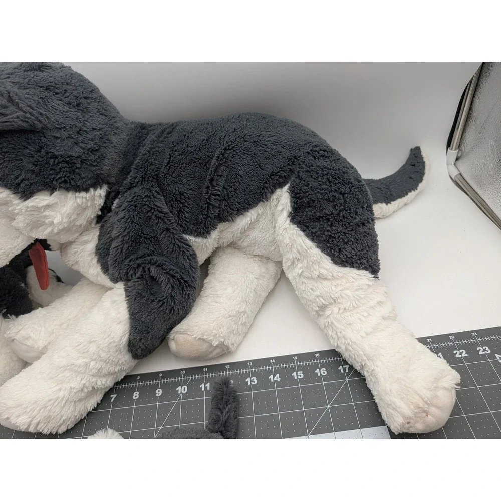 IKEA LIVLIG Husky Plush Dog Lot Grey White Large Small Mom Puppies